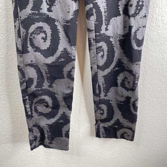Krazy Larry Women's Black Pants Stretch Size 10 Swirl Pattern Unique - Picture 5 of 8
